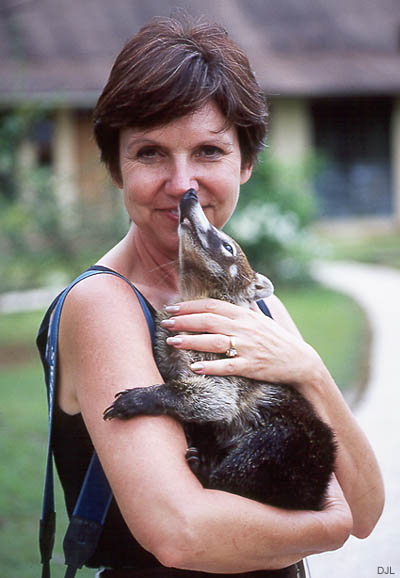 Ann Guidry with Coati by David J. L'Hoste