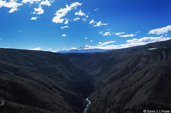 ECUADOR 2001 -- Volcano and River --  by David J. L'Hoste