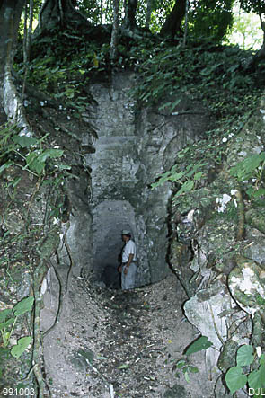 Marty in a looter's trench - by David J. L'Hoste, 3 October 1999